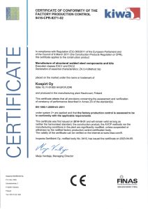 Kospirt Oy Certificate
